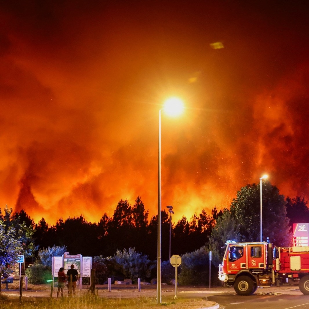 After heatwave, wildfire rages across France, Spain; over 10,000 evacuated