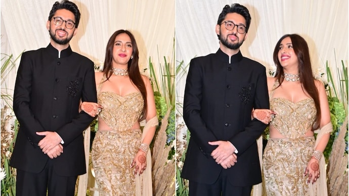 Akansha Ranjan and Sharan Sharma at their wedding reception