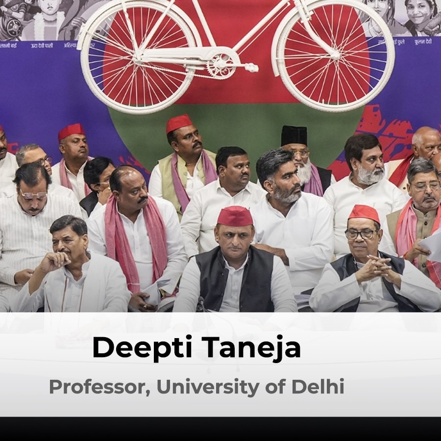 Akhilesh Yadav seeks to attract the BJP's core Hindu voter base without distancing itself from what critics describe as Muslim appeasement.