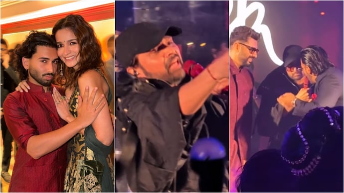 Alia Bhatt posed with Orry while Arjun Kapoor and Ranveer Singh grooved to Himesh Reshmammiya songs. Alia Bhatt, Orry, Arjun kapoor. Himes Reshammiya