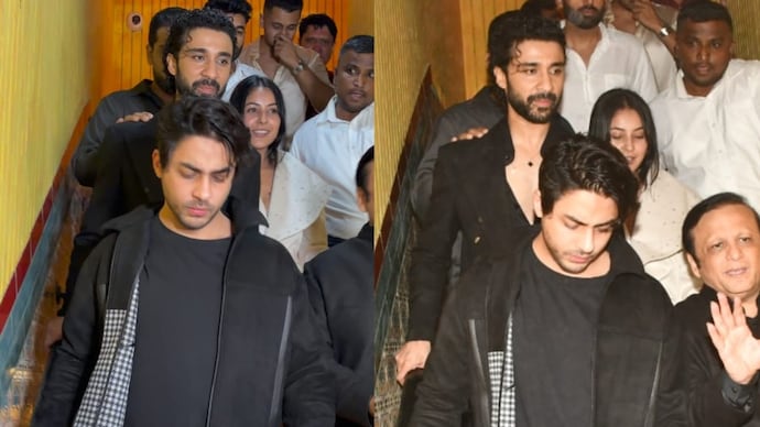 Aryan Khan and Shehnaaz Gill at Raghav Juyal's birthday bash in Mumbai. (Photo Credit: Yogen Shah) Aryan Khan, Shehnaaz Gill, Raghav Juyal