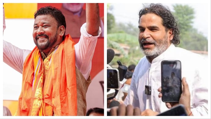 BJP's Abhishek Kumar Sinha (left) will take on Jan Suraaj Party founder Prashant Kishor (right). Bankipur Assembly by-election