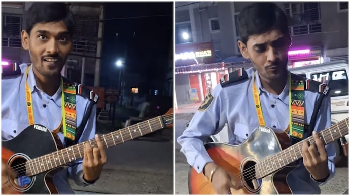 Bengal security guard's rendition of Atif Aslam's Aadat will make you hit replay
