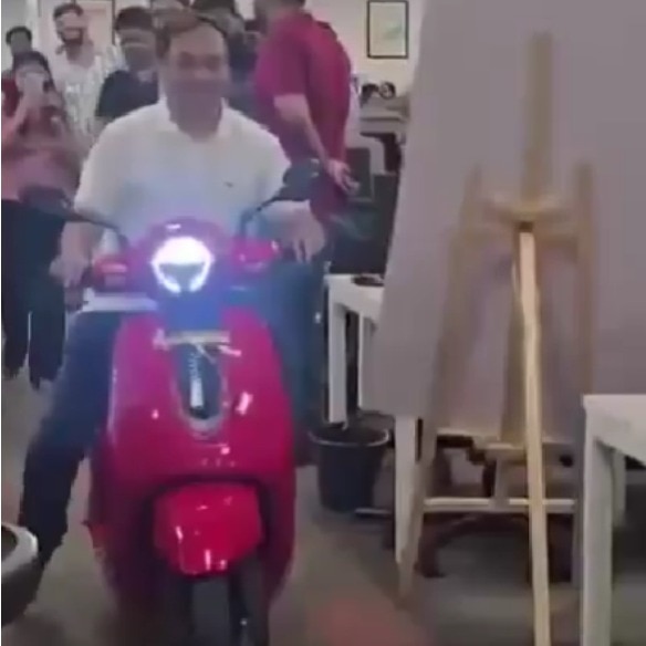 Bengaluru CEO rides scooty inside office to celebrate company's 'amazing quarter'