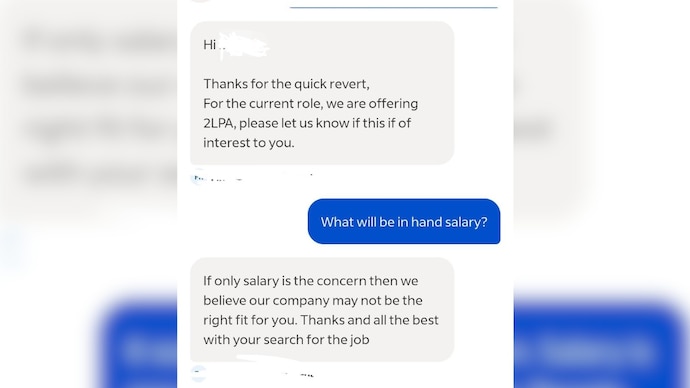 Candidate asks about in-hand salary, then loses job opportunity before interview