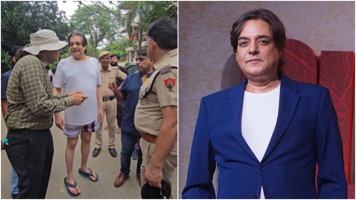 Chandrachur Singh speaks to officials during demolition drive