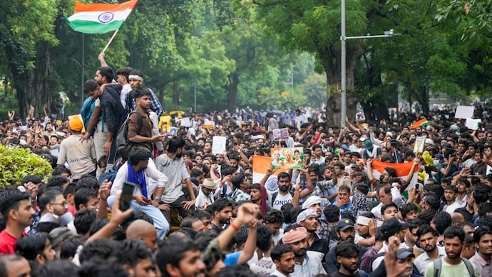 The protest at Delhi's Jantar Mantar was part of a wider agitation over alleged examination irregularities and paper leaks