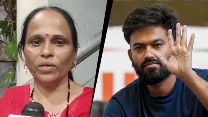 Cockroach Janta Party (CJP) founder Abhijeet Dipke (left) and his mother Anita Dipke (right)