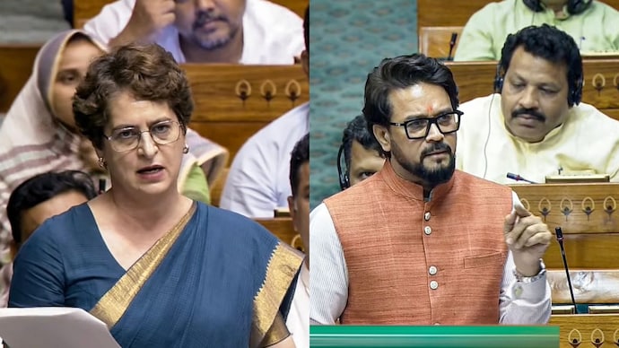 Congress MP Priyanka Gandhi and BJP MP Anurag Thakur