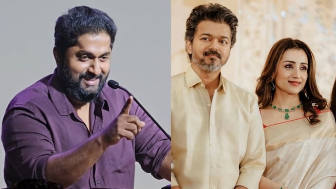 Dhyan Sreenivasan joked about becoming Kerala CM at Visitor event, and took a dig at Vijay and Trisha. Dhyan Sreenivasan, Vijay and Trisha
