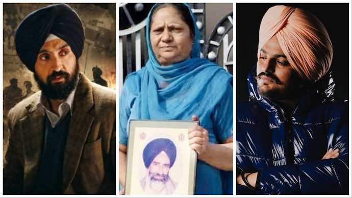 (From left) Diljit Dosanjh, Paramjit Kaur Khalra and Sidhu Moose Wala Diljit Dosanjh Satluj Paramjit Kaur Khalra Sidhu Moose Wala
