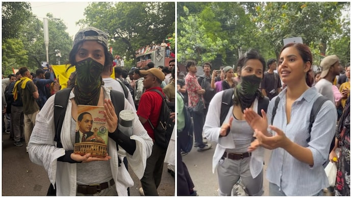 Disha Patani's sister Khushboo joined the CJP's youth-led protest in Delhi. Disha Patani's sister Khushboo faces lathi-charge at CJP's Chalo Sansad march