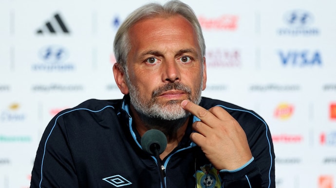DR Congo coach Sebastien Desabre during the press conference