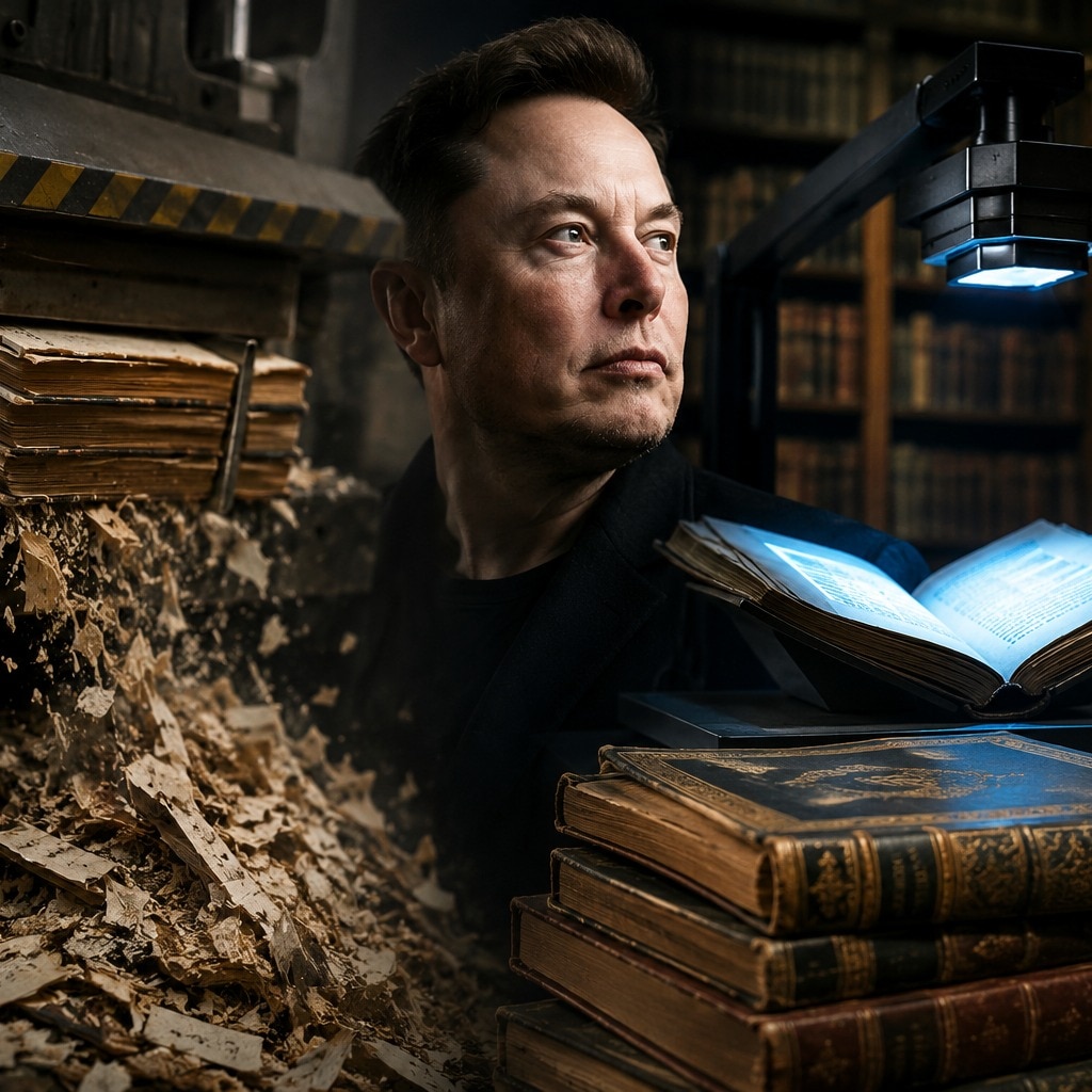 Elon Musk takes shot at Anthropic, says SpaceXAI will not destroy books for AI training