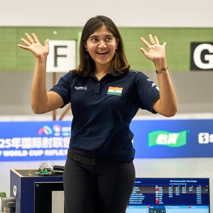 Esha Singh beats Olympic medallist Manu Bhaker to shooting World Cup gold