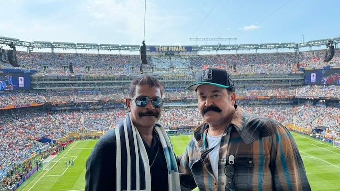 Mohanlal at New York New Jersey Stadium. (Credit: Instagram/Mohanlal) FIFA 2026: Mohanlal shares video from New York, gives special message to fans