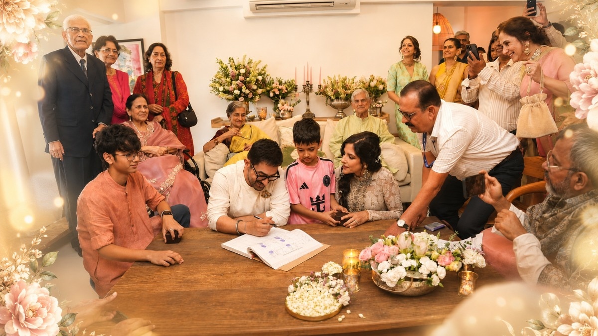 First official wedding picture of Aamir Khan and Gauri Spratt