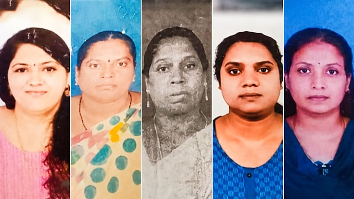 From left to right: Manjula, Vijay Laxmi, Bhavani, Sindhumol, Bindu CN