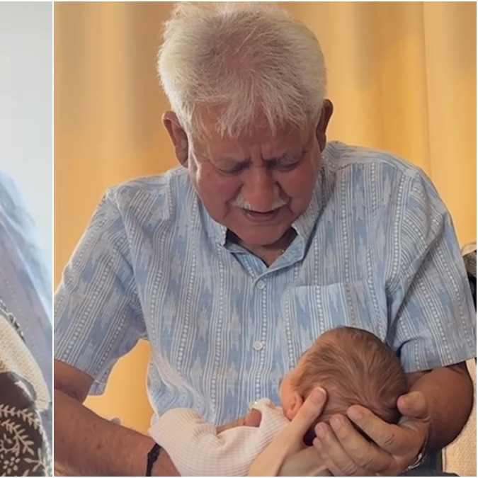 Indian grandparents welcome their Indo-Polish granddaughter with endless cuddles