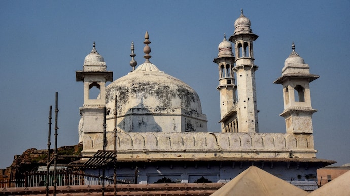 The Gyanvapi Mosque complex as seen from the Kashi Vishwanath Temple. (PTI photo/ file)