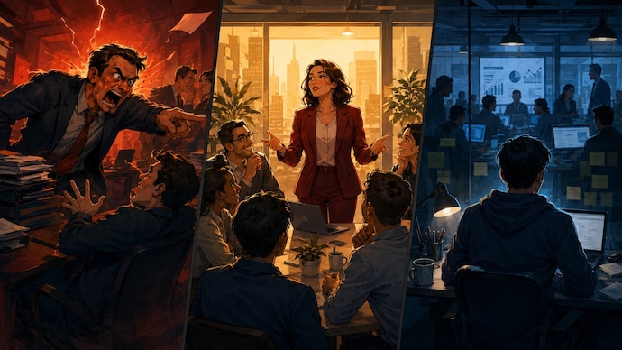 How to tell if your manager is a boss, a leader, or an invisible manager (AI generated image)