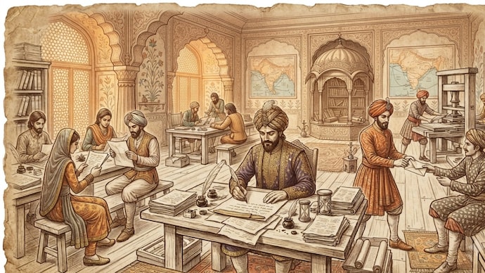I imagined working in a 17th-century newsroom: Here's what it looked like (AI generated image)