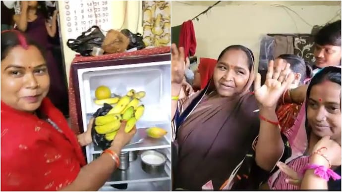 Women flocked to the Agra home where an ice Shivling made headlines. ice shivling