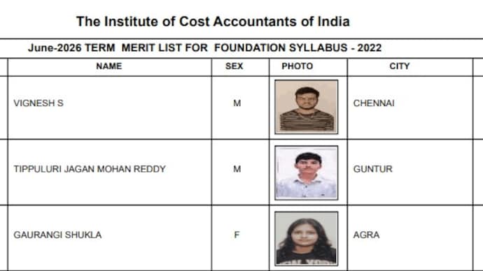 ICMAI CMA Foundation June 2026 result declared: Check topper's list
