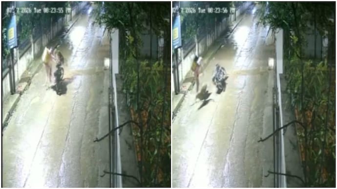 Indore delivery rider jumps to safety as leopard pounces on him in chilling video