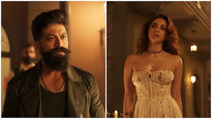 (L) Yash and Kiara Advani (R) in stills from Tabaahi. (Credit: Zee Music Company) Internet not impressed with Toxic's Tabaahi song, calls Yash-Kiara's romance flat