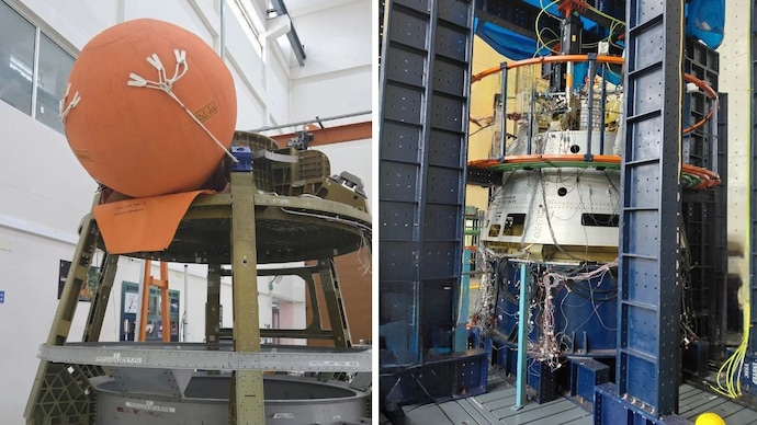 Isro announced on July 12 that it has completed three major qualification tests on the crew module systems of the Gaganyaan mission. (Photo: Isro)