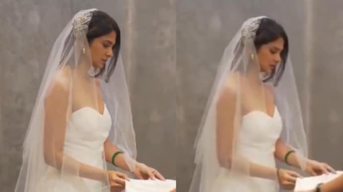 Jennifer Winget's behind-the-scenes bridal gown fitting video has gone viral. (Photo Credit: X) Jennifer Winget