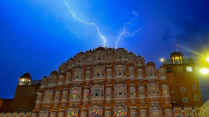 Lightning splits the sky during a thunderstorm. The IMD has forecast thunderstorms with lightning across most of India this week. (Photo: PTI) Lightning splits the sky during a thunderstorm. The IMD has forecast thunderstorms with lightning across most of India this week. (Photo: PTI)