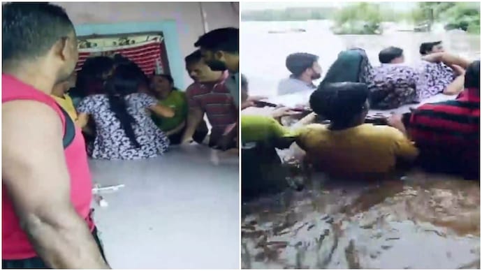 Maharashtra locals remove door, use it as stretcher to carry pregnant woman amid floods