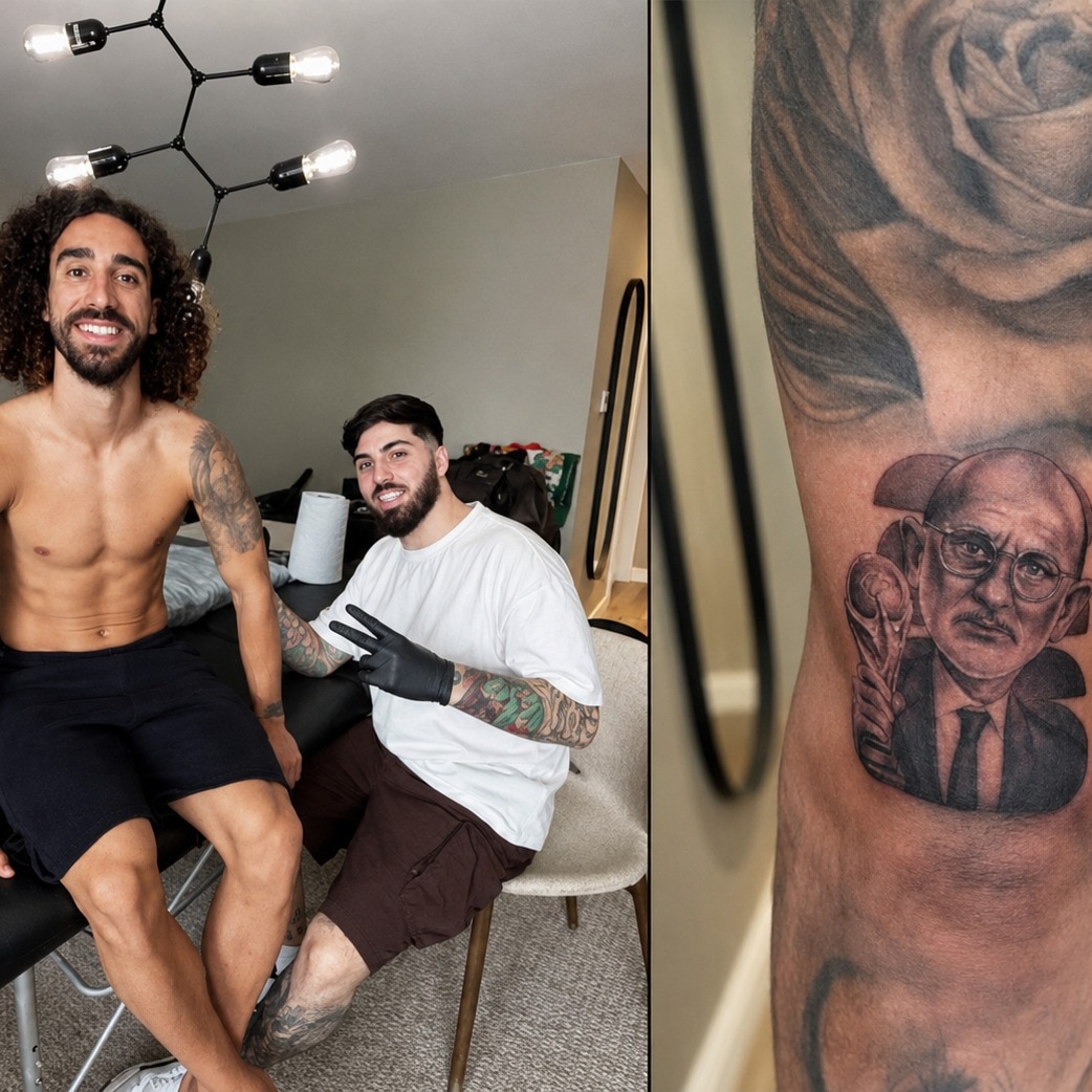 Marc Cucurella honours World Cup vow with Spain coach Luis de la Fuente tattoo
