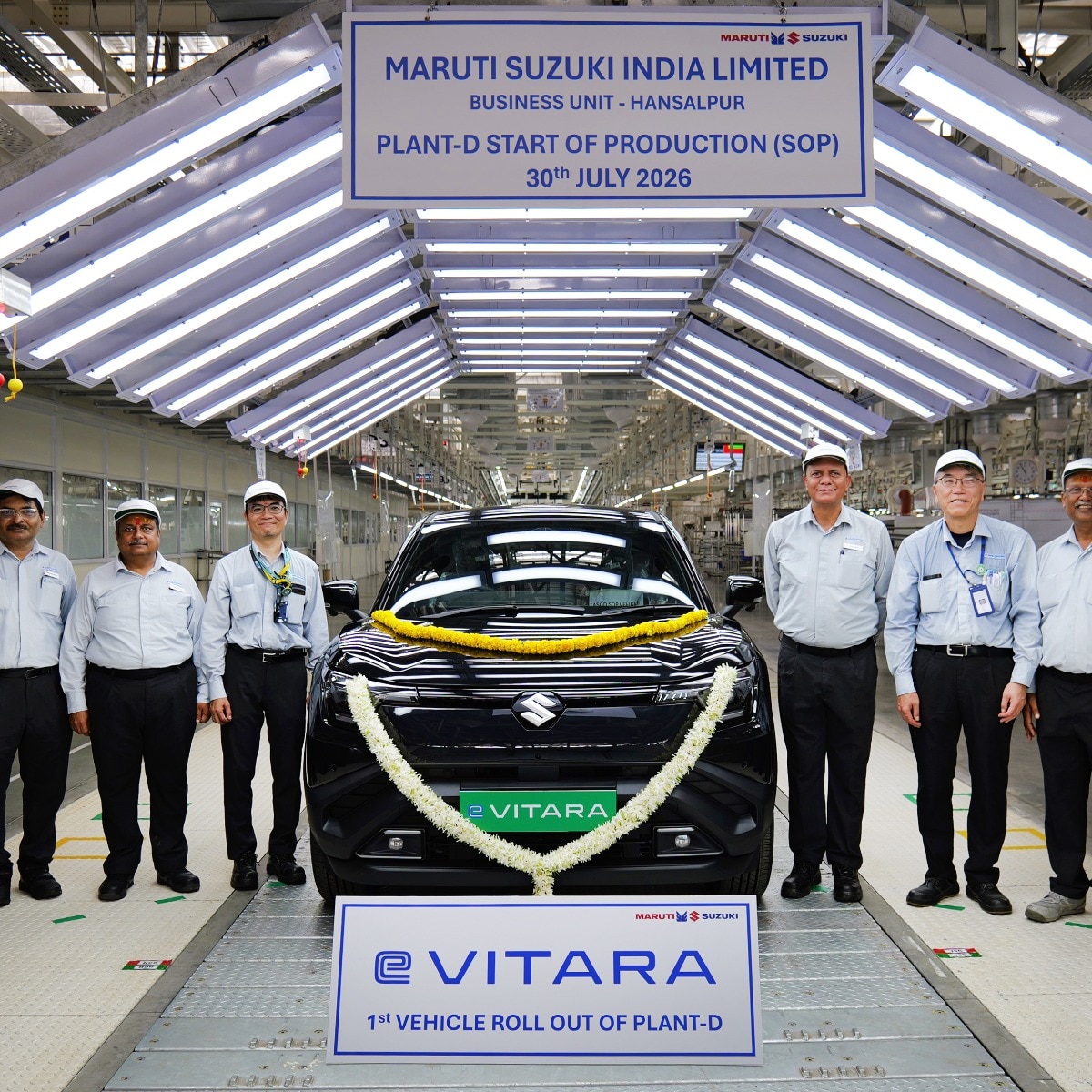 Maruti Suzuki e Vitara at the Hansalpur plant.