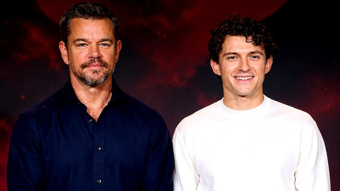Matt Damon (L), Tom Holland (R) talk about their love for Bollywood. (Credit: Instagram/universalpicturesindia) Matt Damon (L), Tom Holland (R) talk about their love for Bollywood.