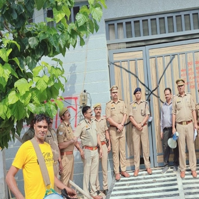 Drumbeats, seals, warning: Meerut cops attach Rs 2.5 crore assets linked to scamster