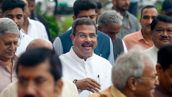 New Delhi: Union Education Minister Dharmendra Pradhan during the Monsoon Session of the Parliament, in New Delhi, Tuesday, July 21, 2026. (PTI Photo/Shahbaz Khan)(PTI07_21_2026_000079A)