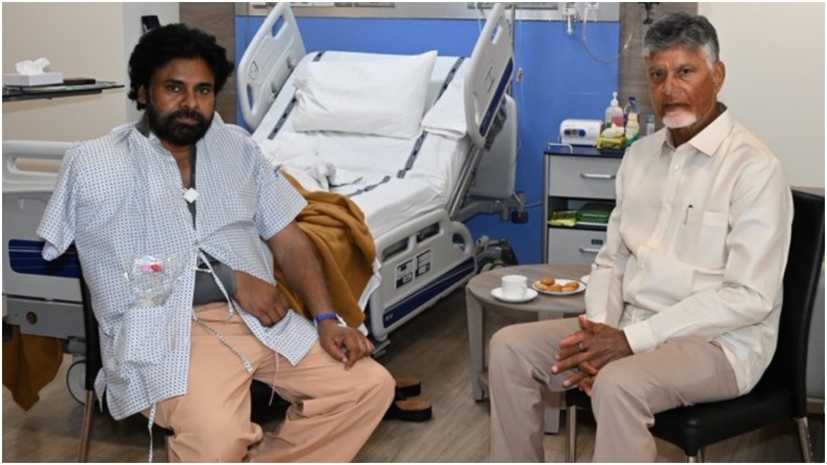Pawan Kalyan recovering after shoulder surgery, CM Chandrababu Naidu visits him