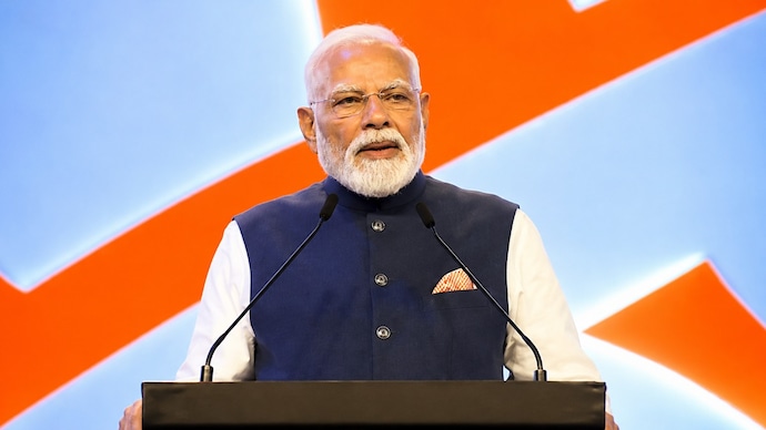 PM Modi delivers a joint statement with New Zealand PM Christopher Luxon after a bilateral meeting in Auckland.