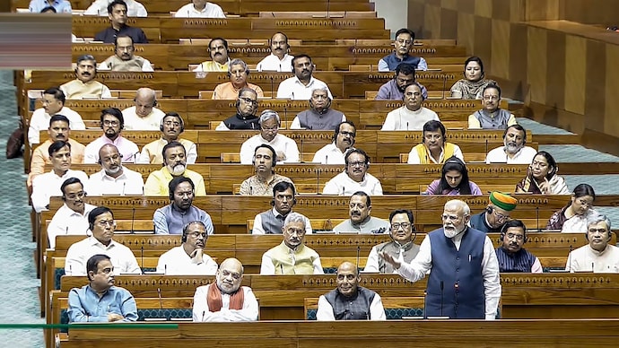 PM Modi in Parliament during Women's Reservation Bill debate