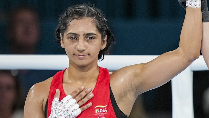 Asian Games bronze medallist Preeti (54kg) outclassed Northern Ireland's Nicole Clyde 5-0 (PTI Photo) Preeti Boxing, Commonwealth Games
