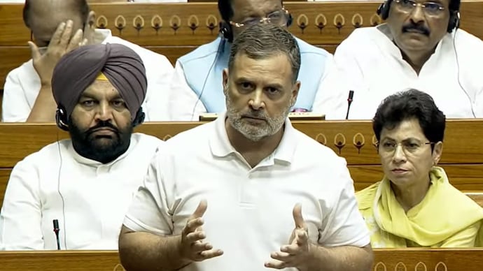 Rahul Gandhi speaking in Lok Sabha during debate on the Anti-Paper Leak Bill