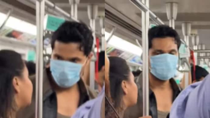 Randeep Hooda travelling in Mumbai Metro. Randeep Hooda