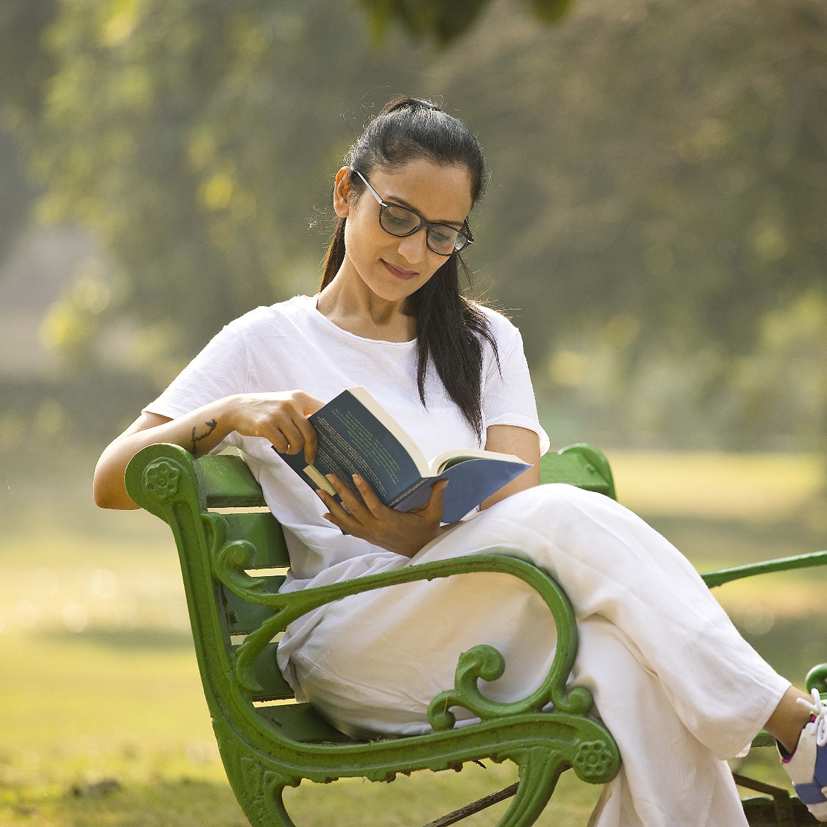 woman reading a book 