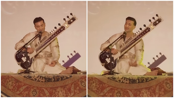 Rishab Rikhiram Sharma at Ramayana trailer launch event in New Delhi. Rishab Rikhiram Sharma manifests Oscar win for Ramayana song Rama Rama