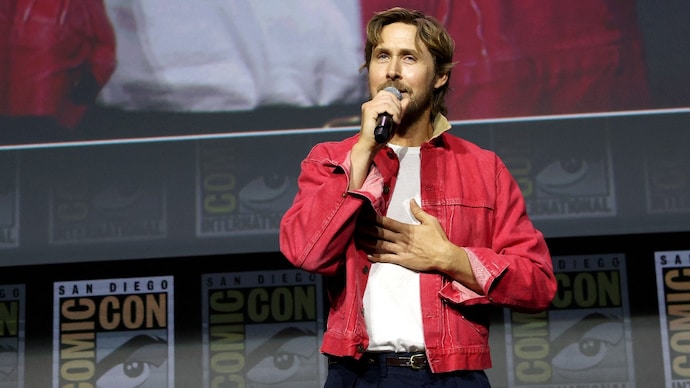 Ryan Gosling on onstage during the Marvel Studios Panel at 2026 San Diego Comic-Con on July 25, 2026 in California. (Credit: AFP) Ryan Gosling