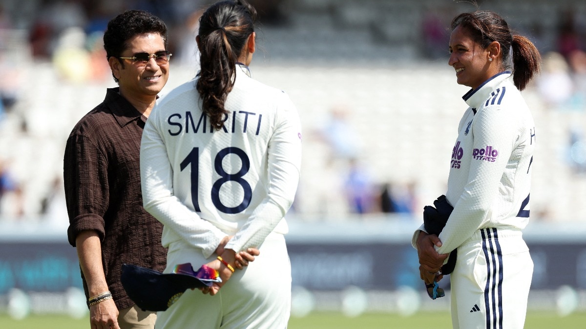 India women vs England women Test match: Sachin Tendulkar drops in at Lord’s, leads pep talk as India women chase historic win