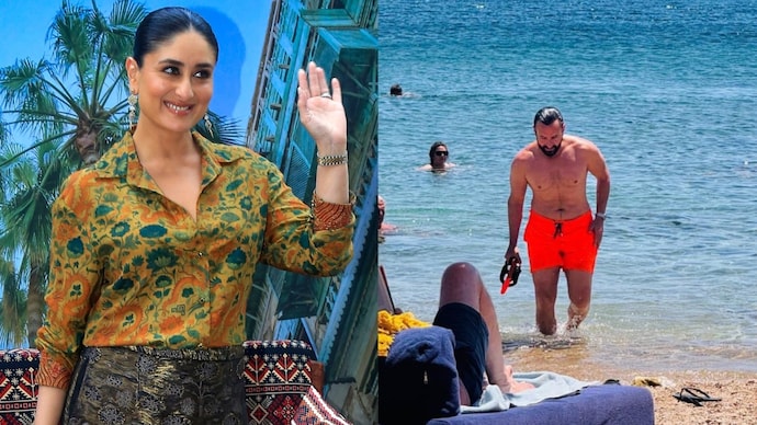 Kareena Kapoor (L) showers love on husband-actor Saif Ali Khan's new beach photo (Photo: PTI, Instagram-Kareena) Saif Ali Khan's beach look has wife Kareena Kapoor saying what everyone's thinking